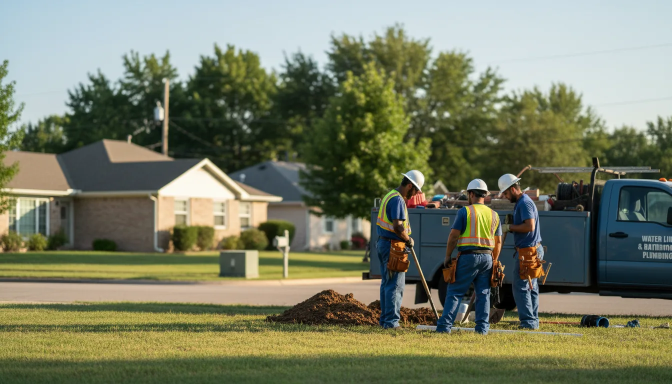 Residential water line and bathroom plumbing service in Magnolia, OH